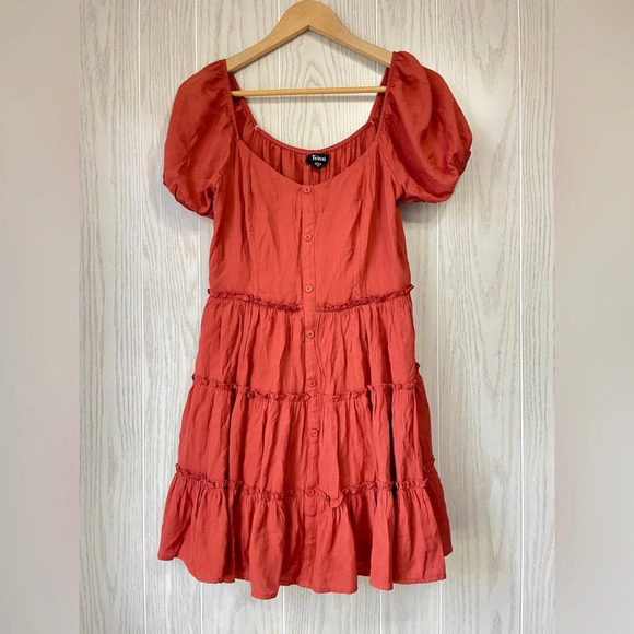 Trixxi Brick Button Front Dress Size M LNC - Picture 6 of 7